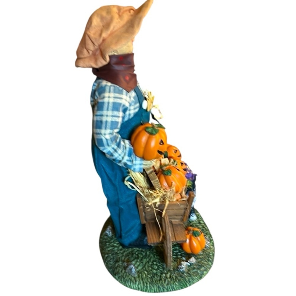 Vintage Halloween Scarecrow Fabric and Paper Mache 11” Figurine Autumn Harvest - Picture 6 of 13